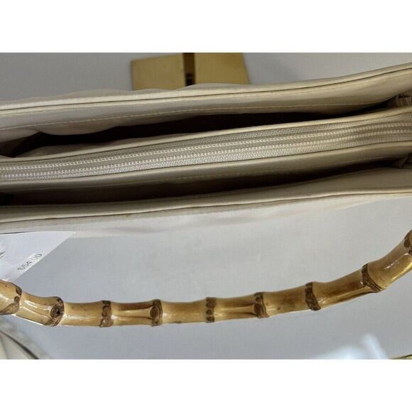 Valerie Steven’s NWT Cream‎ Bamboo Handle Handbag 99212 - Picture 10 of 11